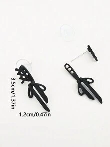 2入組輕盈奢華韓式甜美時尚蝴蝶結吊墜耳環，適合女性日常、通勤和休閒