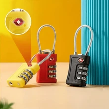 1pc TSA Approved Luggage Locks, 3 Digit Password Padlock Suitable For Travel Suitcase Backpack, Travel Luggage Baggage Lock Small Padlock Cabinet Lock House Lock, Box Lock - Yellow - View 3
