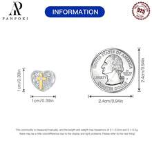 1件925纯银锆石个性化十字架串珠吊坠，2023爆炸设计，适合女孩，可搭配手链、项链，DIY饰品，周年纪念日生日礼物