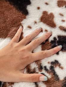 1入組牛圖案沙發巾現代派滌綸扇形飾邊沙發套沙發毯 - 咖啡棕 - 查看 7