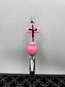 5pcs New Creative Diy Silicone Beads With Cross Pendant For Diy Bracelet Jewelry Making - Multicolor - View 5