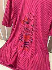 Women T-Shirts - Hot Pink - View 3