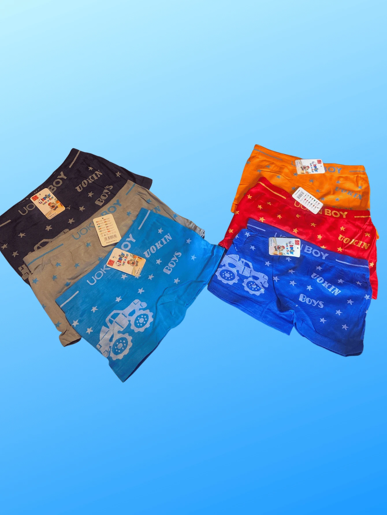 Set Of 6 Excellent Quality Lycra Boy Boxers, In Various Colors - Multicolor - View 1