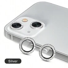 為你的 iPhone 增添光彩，配備閃閃發光的相機保護器 - 完美配合 iPhone 15 Pro Max、15、15 Pro、15 Plus、14、13、12 和 11 Pro Max！ - 銀色 - 查看 3