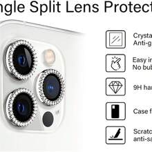 為你的 iPhone 增添光彩，配備閃閃發光的相機保護器 - 完美配合 iPhone 15 Pro Max、15、15 Pro、15 Plus、14、13、12 和 11 Pro Max！ - 銀色 - 查看 5