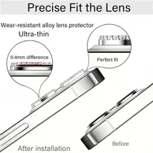 為你的 iPhone 增添光彩，配備閃閃發光的相機保護器 - 完美配合 iPhone 15 Pro Max、15、15 Pro、15 Plus、14、13、12 和 11 Pro Max！ - 銀色 - 查看 6