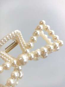 5-Piece Women's Pearl Hair Claw Set, Faux Pearl Hair Claw Set, Simple And Casual Pearl Element Hair Accessory, Hair Grabbing Without Damaging The Hair Clip, Simple Style Accessory, Home Hair Grabbing, New Year's And Travel Clothing Hair Accessory, As A Gift Multi Piece Pearl Hair Claw Set, Suitable For Various Hair Sizes Of Thick And Thin,Valentine's Day Couples As A Gift Hair Accessories Hair Clips Hair Jaw Clip Hair Clamps Hair Clutch Hair Catcher Clip