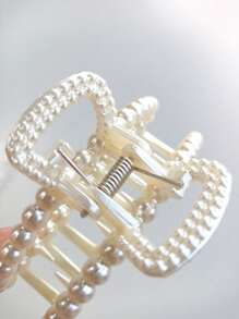 5-Piece Women's Pearl Hair Claw Set, Faux Pearl Hair Claw Set, Simple And Casual Pearl Element Hair Accessory, Hair Grabbing Without Damaging The Hair Clip, Simple Style Accessory, Home Hair Grabbing, New Year's And Travel Clothing Hair Accessory, As A Gift Multi Piece Pearl Hair Claw Set, Suitable For Various Hair Sizes Of Thick And Thin,Valentine's Day Couples As A Gift Hair Accessories Hair Clips Hair Jaw Clip Hair Clamps Hair Clutch Hair Catcher Clip