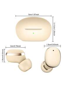 無線耳機，Jerry 5.3，電池壽命長，相容於 Apple/ipad/android 系統，便攜式旅行 - 米色 - 查看 9