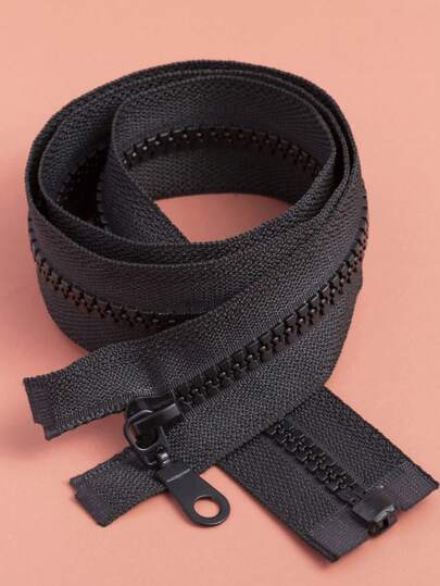 1pc Black Resin #5 Detachable Zipper For Clothing And Down Jackets