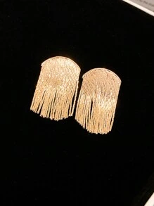 金屬流蘇耳環 - 金黃色 - 查看 3