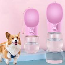 1入組便攜寵物水瓶戶外寵物水杯適用於小狗飲用水杯子寵物用品 - 粉色 - 查看 1