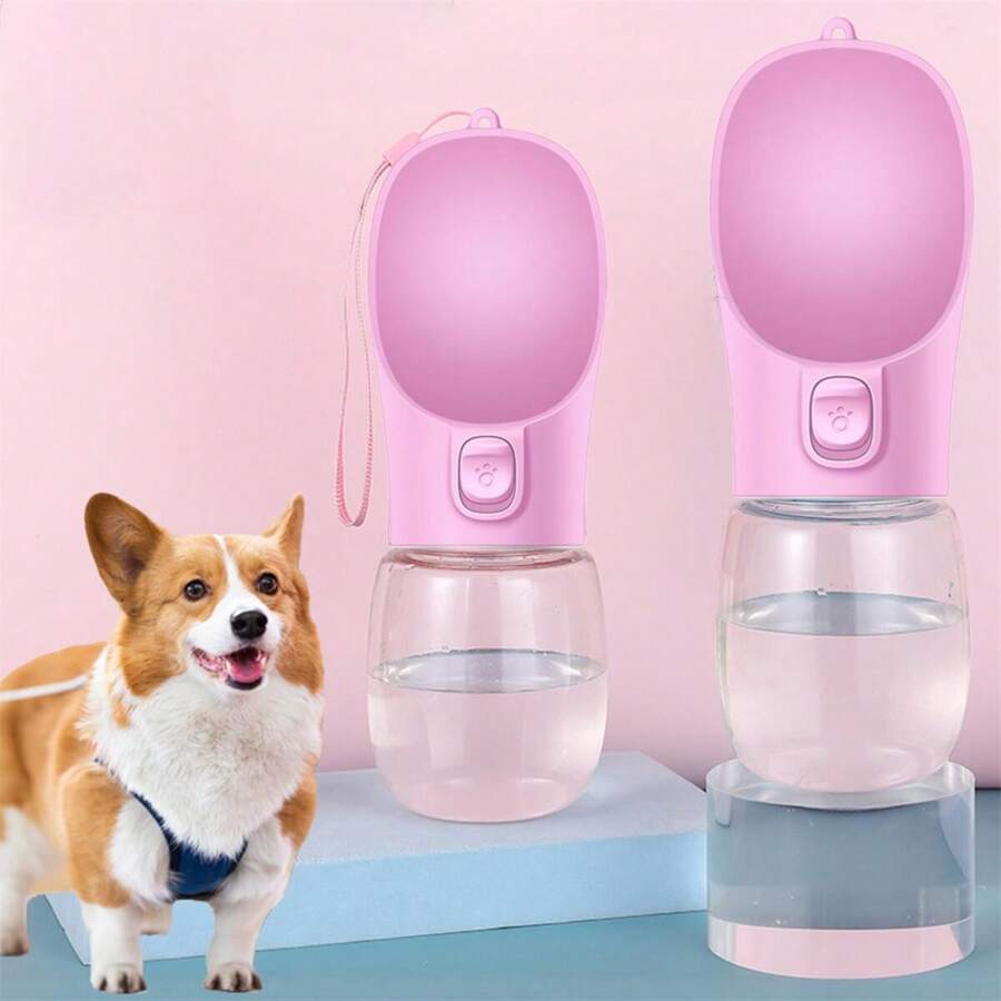 1入組便攜寵物水瓶戶外寵物水杯適用於小狗飲用水杯子寵物用品 - 粉色 - 查看 1