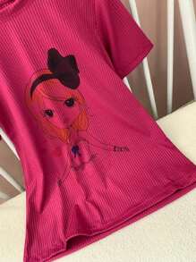 Women T-Shirts - Màu Hồng Tươi - Xem 2