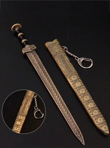 1 件古代名剑带鞘武器模型越王古剑带鞘剑钥匙扣 - 銅色 - 查看 5