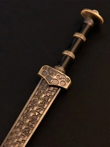 1 件古代名剑带鞘武器模型越王古剑带鞘剑钥匙扣 - 銅色 - 查看 4