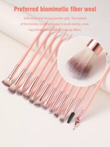 12支装化妆刷套装，优质合成毛眼影晕染刷套装，面部及眼部化妆工具，化妆刷套装，化妆刷组合，化妆刷套装，全套化妆刷，化妆刷套装，全套化妆工具，化妆刷套装，化妆刷套装，化妆礼盒套装 - 彩色 - 查看 3