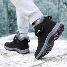 Couples' Winter Warm Lined Snow Boots For Elderly Men And Women - Black - View 2