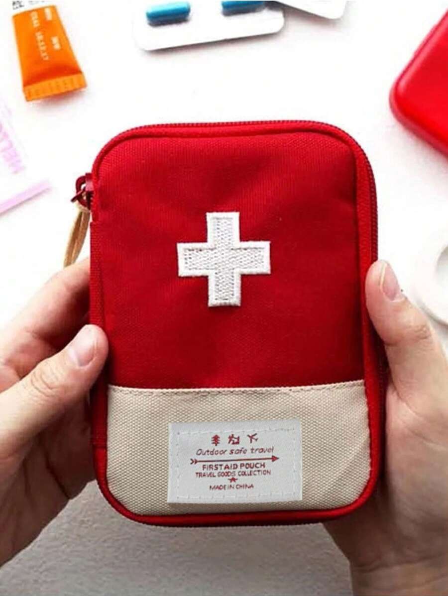 1pc Portable Medicine Storage Bag For Travel Storage Bag,Makeup Bag,Cosmetic Bag,Vacation Organizer,Large Capacity Makeup Organizer Makeup Case, For Lipstick, Brush, Skincare, Mobile Phone, Coin, Small Items, For Home,Gift,Vacation And Festival Halloween Christmas Multifunctional Use,Boho Vibes