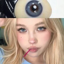 1 Pair Ginger Blue Contact Lenses Cosmetic Contact Lenses 14.2mm Soft Lens 6 Months of Use - Mint Blue - View 5