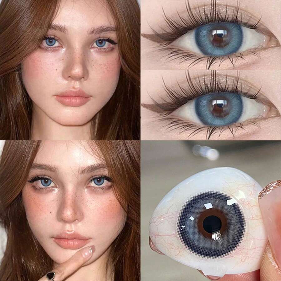 1 Pair Ginger Blue Contact Lenses Cosmetic Contact Lenses 14.2mm Soft Lens 6 Months of Use - Mint Blue - View 1