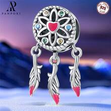 1件925纯银锆石个性化十字架串珠吊坠，2023爆炸设计，适合女孩，可搭配手链、项链，DIY饰品，周年纪念日生日礼物