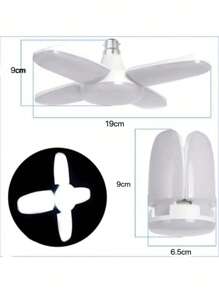 Kit de 3 Unidades Lâmpada Led 4 Pétalas Dobrável Ajustável Bibolt 6500K - Branco - Visão 2