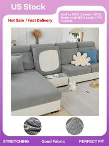 耐用通用沙發套、彈性沙發墊套替換件、防滑 L 型沙發套、躺椅沙發套 - 灰色 - 查看 1