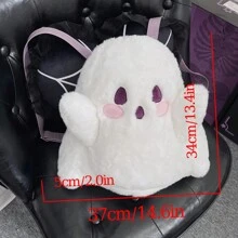 Balo Little Ghost bằng vải nhung màu trắng cho ba lô cổ điển, ba lô Halloween vui nhộn, thời trang cho bé gái, túi đeo vai sang trọng, cho tiệc Halloween - trắng - Xem 5