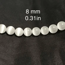 8mm real selenita cuentas de piedra para artificial Fabricación de joyas blanco ópalo cuenta para DIY Pulsera Collar Arete piedra de luna cuenta - 8mm - Ver 6