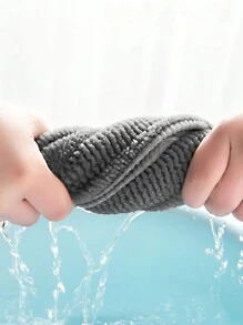 1pc Grey Plain Knitted Thickened Toilet Seat Cover Without Handle, Machine Washable And Non-shedding - Grey - View 7