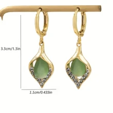 1pair Luxury Water Drop Shaped Earrings, Perfect Accessory Gift - White - View 4