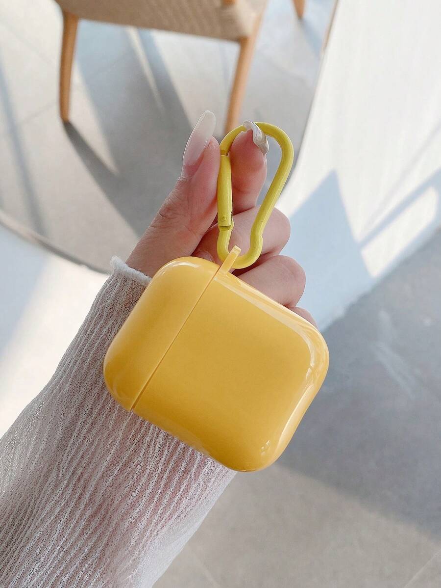 1入實色黃色tpu防摔耳機盒+葫蘆形鑰匙扣,兼容airpods 1/2/3及pro/pro 2nd - 黃色 - 查看 1