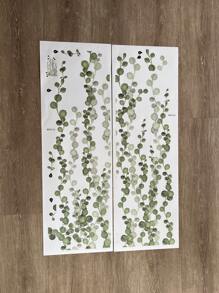 Vine Leaf Print Wall Sticker, Leaf Garland Pattern Wall Art Decal For Home Decor - Green - View 7
