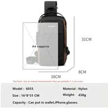 Men's Multilayer Storage Bag Usb Charging Crossbody Shoulder Bag Waterproof Fashionable Travel Chest Bag Crossbody Bag Sling Bag Back to School For College School Lightweight Multifunctional