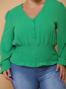 Plus Size Women Tops - 綠色 - 查看 7