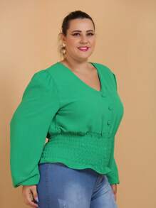 Plus Size Women Tops - 綠色 - 查看 2