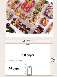 6入組隨機選擇聖誕節禮品包裝紙,派對禮品包裝紙閃閃發光,聖誕節禮品包裝用品