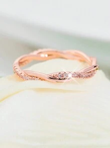 1 Peça Anel de Zircônia Simples, Moderno, Versátil, Perfeito para o Dia dos Namorados, Aniversário, Festa ou Qualquer Ocasião, Presente para Mulheres no Dia dos Namorados