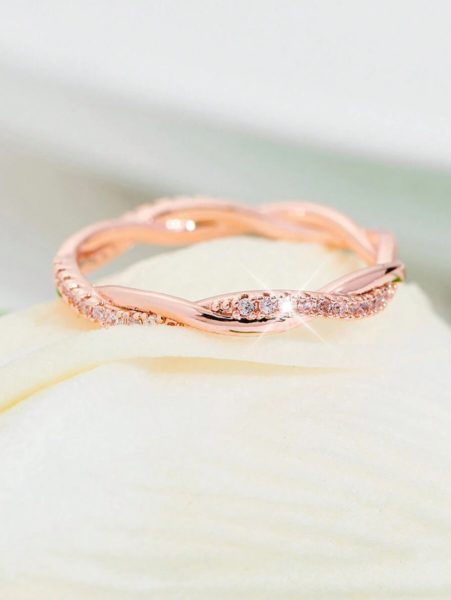 1 Peça Anel de Zircônia Simples, Moderno, Versátil, Perfeito para o Dia dos Namorados, Aniversário, Festa ou Qualquer Ocasião, Presente para Mulheres no Dia dos Namorados