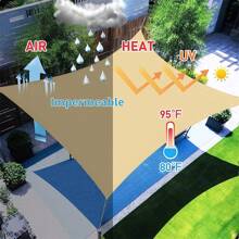 Shade Mesh, Outdoor Awning 2.3X2.3M, Waterproof Tarp Shade For Outdoors Heavy Duty Keep Cool, Pergola Shade Mesh For Garden Pool Terrace Patio, 95% UV Ray Blocking - 2.3X2.3M - View 4