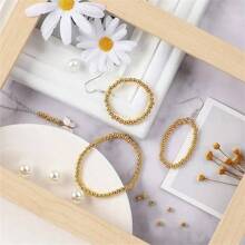 1200pcs 4mm Golden Color Plated CCB Round Seed Spacer Loose Beads Fashion For DIY Bracelet Necklace Small Business Jewelry Making Craft Supplies