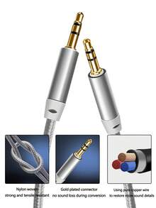 1 pieza Cable trenzado audio - Plateado - Ver 7