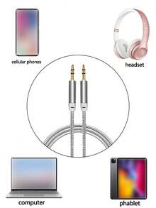 1 pieza Cable trenzado audio - Plateado - Ver 8