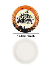 6PCS Đồ dùng trang trí tiệc Halloween Đĩa giấy hình quả bí ngô, Đĩa đựng cốc tiệc dùng một lần Vật dụng trang trí tiệc Halloween, Giáng sinh - Nhiều màu - Xem 6