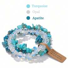 3Pcs/Set Natural Stone Stretch Bracelets For Women Men  Stone Beads Bracelet Set With Wish Tag Yoga Friendship Jewelry Random Weight