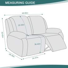 Stretch Recliner Sofa Covers, Reclining Couch Covers With Pockets, Jacquard Reclining Sofa Covers Soft Washable Furniture Protector With Elastic Bottom - Màu be - Xem 8