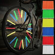 12pcs Outdoor Bicycle Colorful Reflective Spoke Clip Mountain Bike Steel Wire Warnning Reflector Decorative Wheel Rim Light Cycling Accessory - White - View 10
