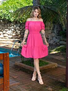Women Dresses - 玫紅色 - 查看 4