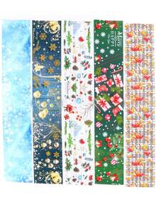 10 件装圣诞指甲贴纸 铝箔冬季新年雪花指甲滑块转移贴花凝胶抛光装饰包裹美甲